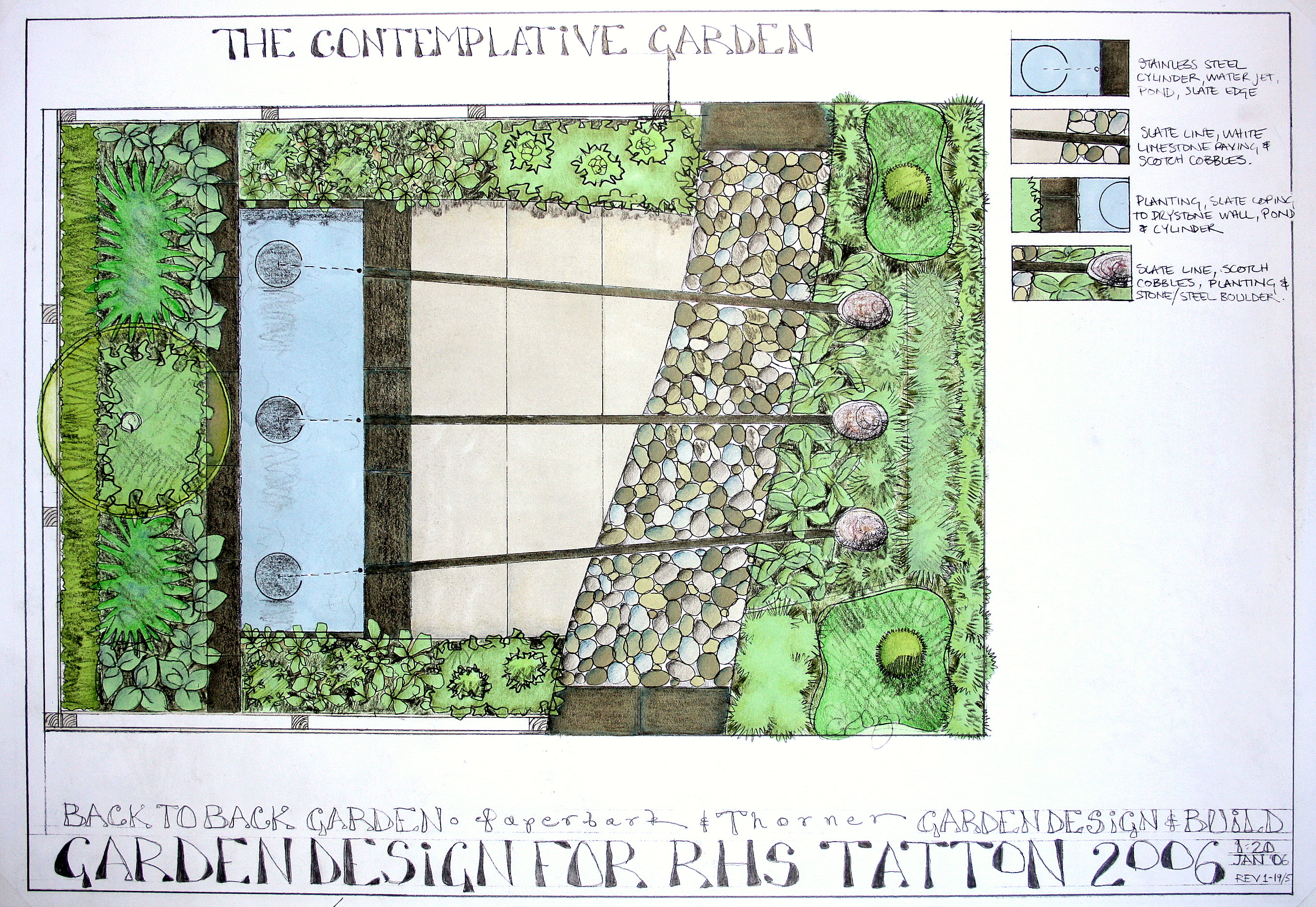 Garden design plan for show garden at RHS Tatton